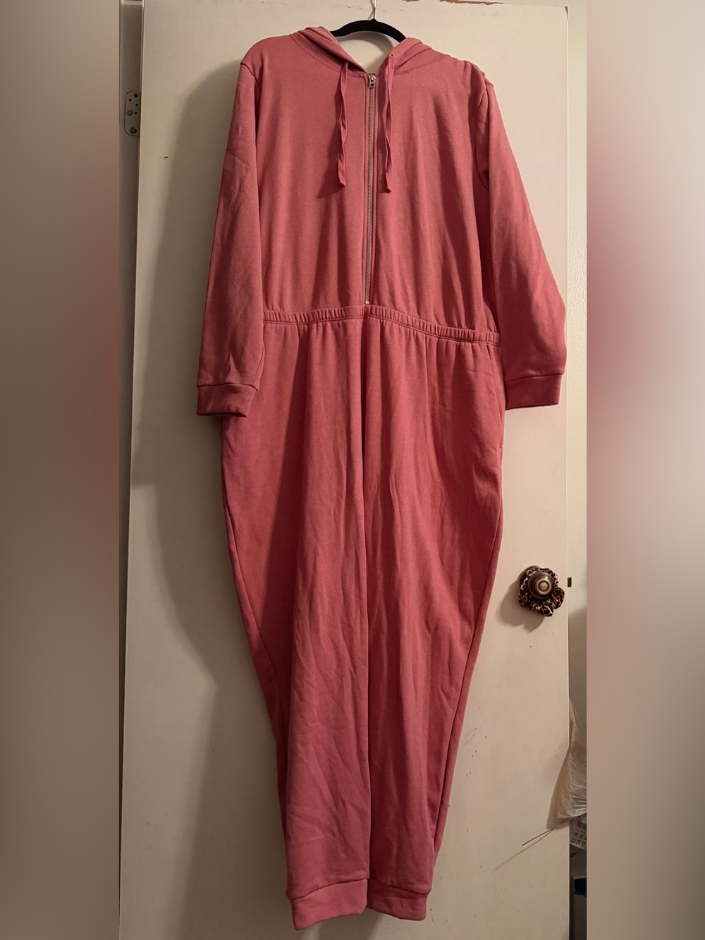 Old Navy Dusty Rose Hooded Zip Jumpsuit